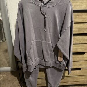 Gray Hoodie and Sweatpants Set